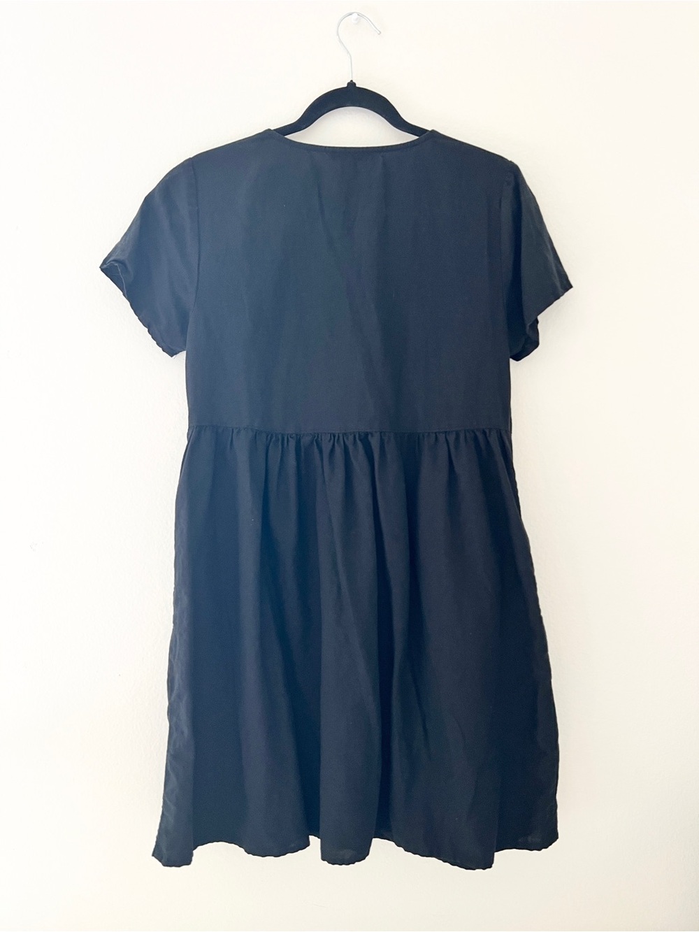 Madewell | Black Linen Blend Alexandra Button Front Dress w/ Pockets - Size S - Picture 7 of 7